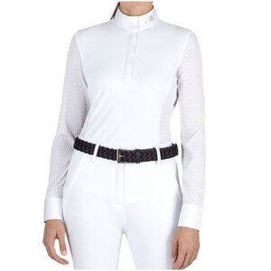 Equiline Catic Long Sleeve Competition Shirt white M medium show equestrian